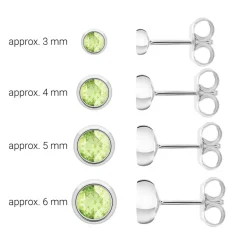 14 Karat Weißgold Ohrstecker für Damen mit Peridots BDE0034Pe-14KWSL
