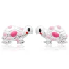 925 Silber Kinderohrstecker Schildkröte pink KE0038