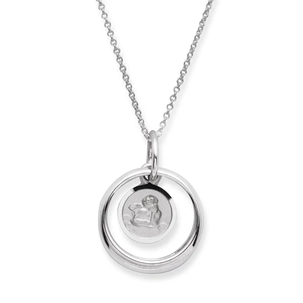 925 Silber Taufkette poliert Engel KTR0036SLK