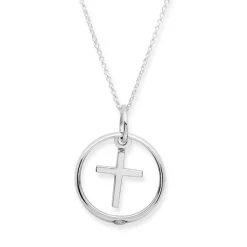 925 Silber Taufkette Zirkonia Kreuz KTR0052SLK