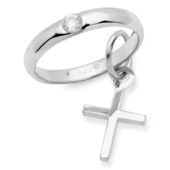 925 Silber Taufkette Zirkonia Kreuz KTR0052SLK