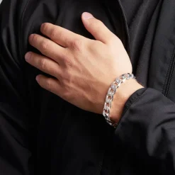 925 Silberarmband: Panzerarmband Silber 12mm PA0120