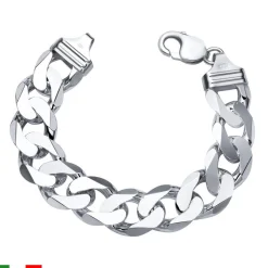 925 Silberarmband: Panzerarmband Silber 17mm PA0170