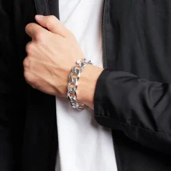 925 Silberarmband: Panzerarmband Silber 17mm PA0170