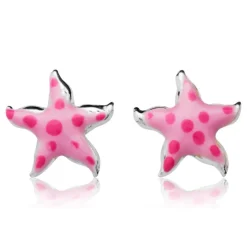 925 Silberohrstecker für Kinder rosa Sterne KE0062