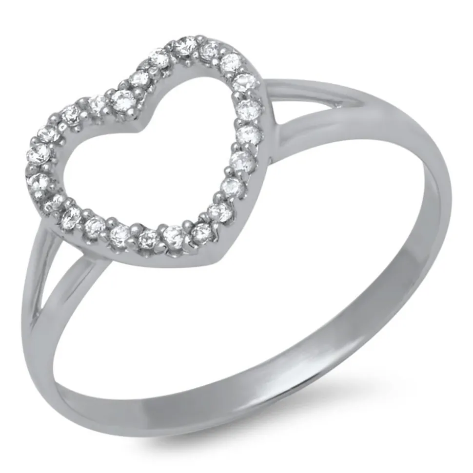 925 Silberring Herz Zirkonia SR0268