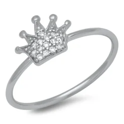 925 Silberring Krone Zirkonia SR0272