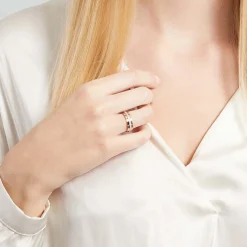 925 Vivo Silberring rosévergoldet 40 Zirkonia R8551czSL