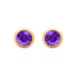 Amethyst Ohrschmuck für Damen aus 585er Gold BDE0034Am-14KGSL