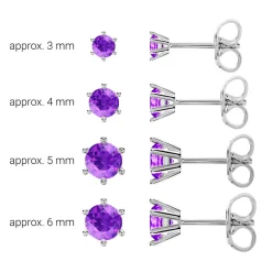 Amethyst Ohrstecker aus 585er Weißgold für Damen BDE0028Am-14KWSL