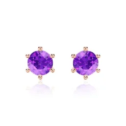 Amethyst Ohrstecker für Damen aus 585er Roségold BDE0028Am-14KRSL