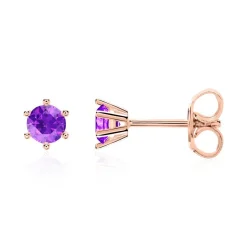 Amethyst Ohrstecker für Damen aus 585er Roségold BDE0028Am-14KRSL