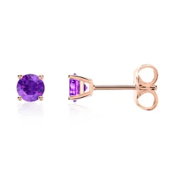 Amethyst Ohrstecker für Damen aus 14 Karat Roségold BDE0022Am-14KRSL