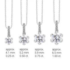 Anhänger aus 585er Weißgold mit Diamant, lab-grown BDP0065LG-14KWSL