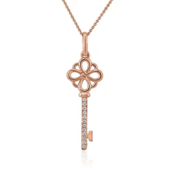 Anhänger Schlüssel für Damen aus Roségold mit Diamanten BDP0044-RSL