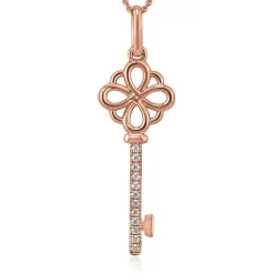 Anhänger Schlüssel für Damen aus Roségold mit Diamanten BDP0044-RSL
