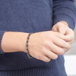 Armband aus Edelstahl in Schwarz und Silber B5233