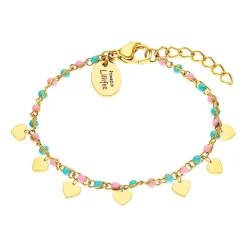 Armband aus Edelstahl mit Herzanhänger, IP Gold 2033365