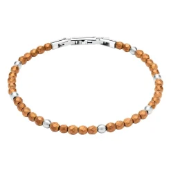 Armband aus Edelstahl und braunem Ironstone B5255