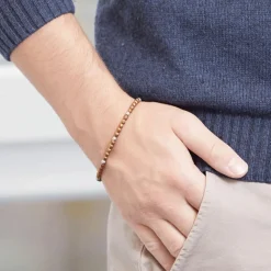 Armband aus Edelstahl und braunem Ironstone B5255