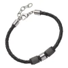 Armband aus schwarzem Leder mit Zierelementen LB0478