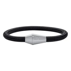 Armband aus schwarzem Nylon mit Edelstahlverschluss PH002750