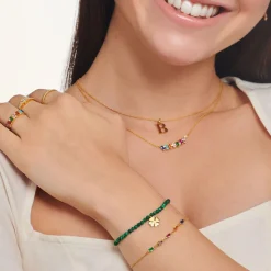 Armband aus vergoldetem Silber mit buntem Steinbesatz A2024-488-7-L19V