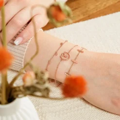 Armband Blüte für Damen aus 925er Silber, rosévergoldet LSB0027-R