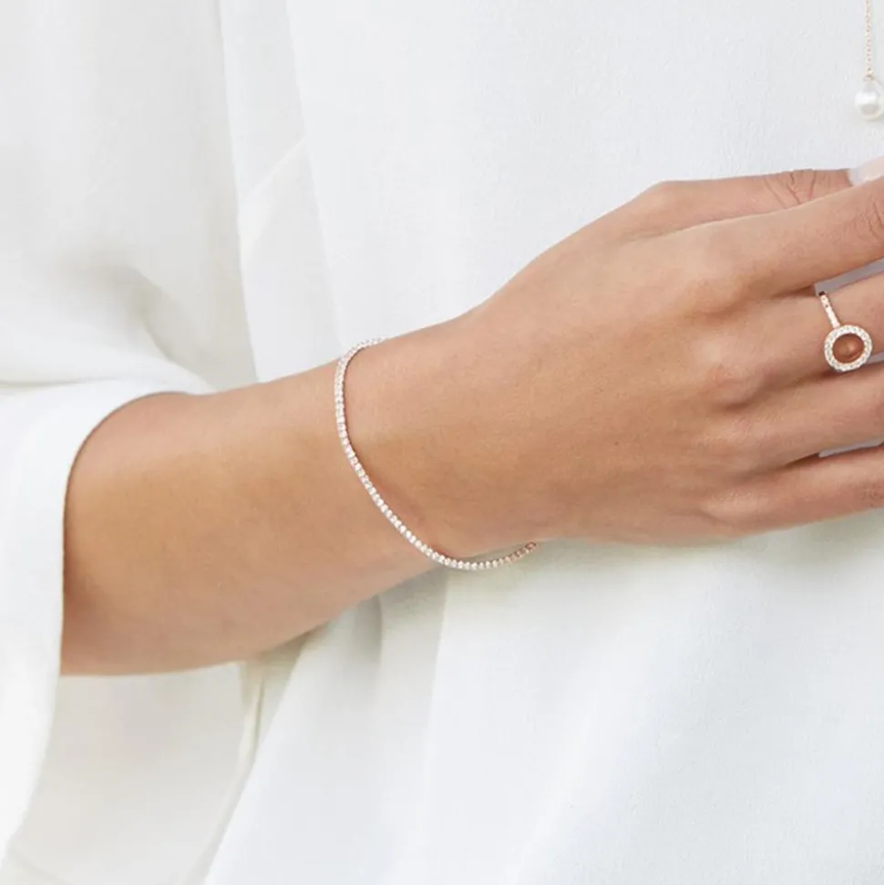 Armband 925er Silber rosévergoldet Zirkonia SB0293