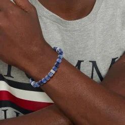 Armband für Herren aus Edelstahl und Sodalith 2790436