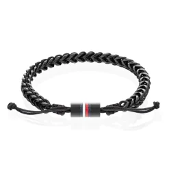Armband für Herren aus Nylon und Edelstahl, IP Black 2790513
