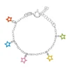 Armband für Kinder 925 Silber mit bunten Sternen KB0002