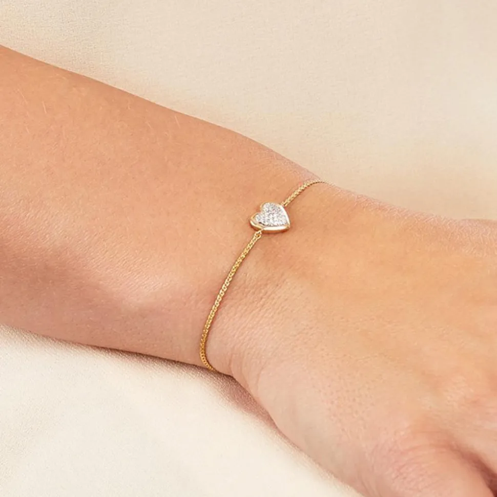 Armband Herz aus 585er Gold mit Diamanten BDB0008-14KGSL