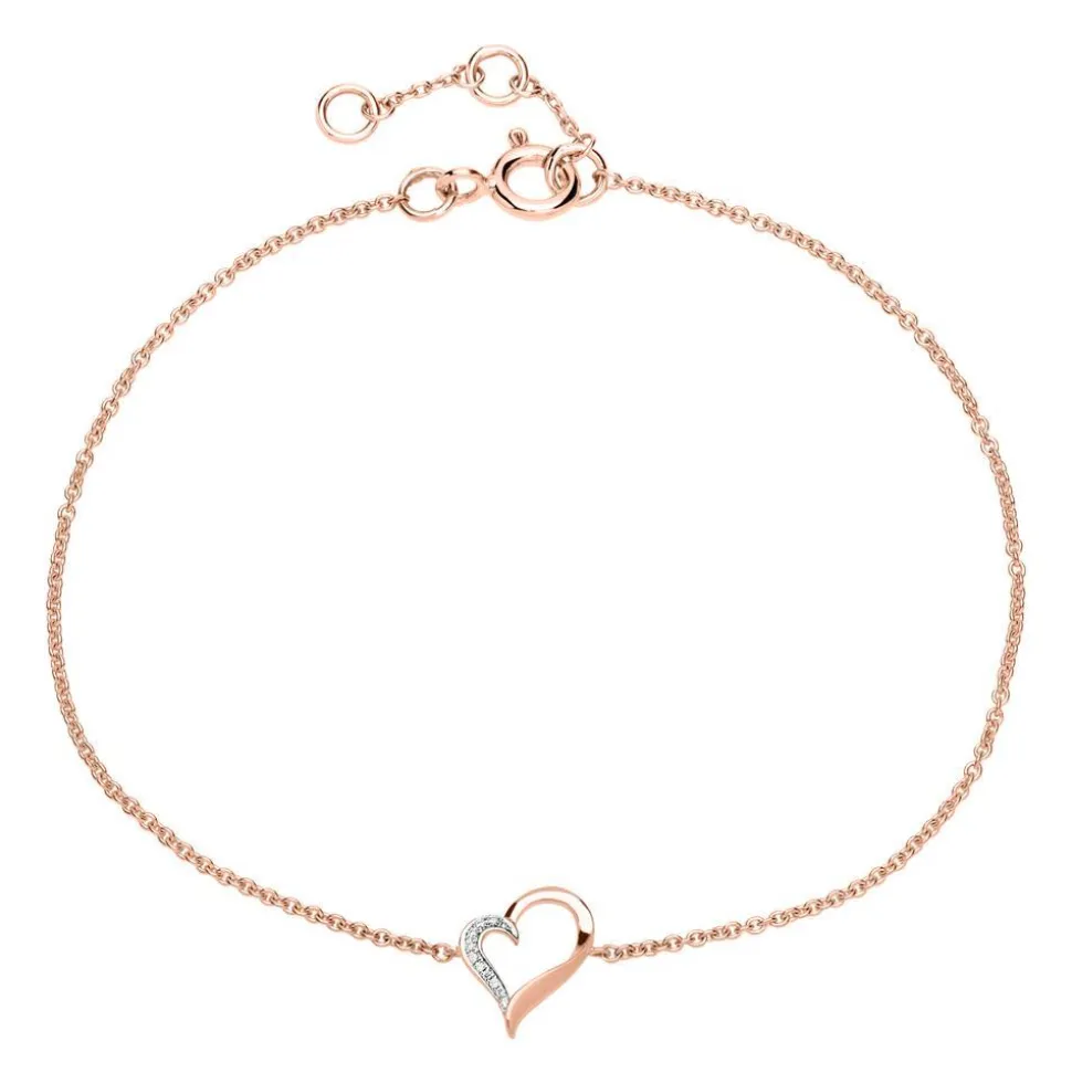 Armband Herz aus 14K Roségold mit Diamanten BDB0009-14KRSL