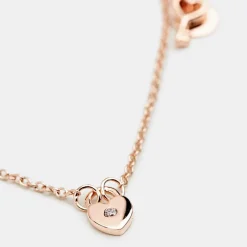 Armband Herzschloss für Damen aus 925er Silber, rosé ESBR01021217