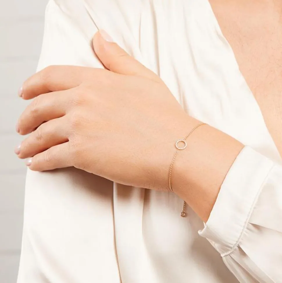 Armband Kreis für Damen aus 14K Gold mit Diamanten BDB0014-14KG