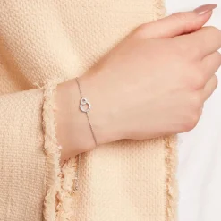 Armband Kreise aus 585er Weißgold mit Diamanten BDB0010-14KWSL