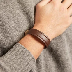 Armband mit Schlitzen Kunstleder braun LB0368SL