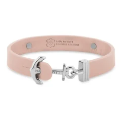 Armband Signum aus Edelstahl und Leder nude gravierbar PH-FSC-S-N-BL