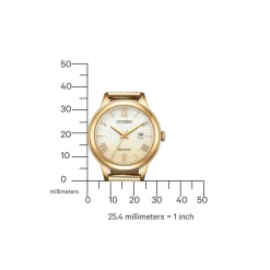Armbanduhr für Damen mit Eco-Drive, Edelstahl, IP Gold EW2623-70P