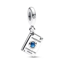 Aufklappbarer Charm Anhänger Reisepass aus 925er Silber 792680C01