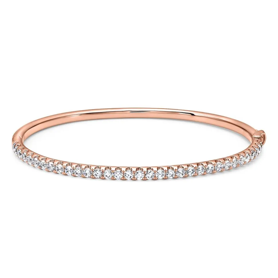 Aufklappbarer Diamantarmreif aus Roségold für Damen BDB0028-RSL