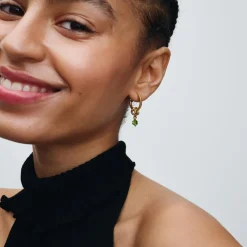 August Charm-Anhänger Moments, IP Gold, Glasstein, grün 763462C08