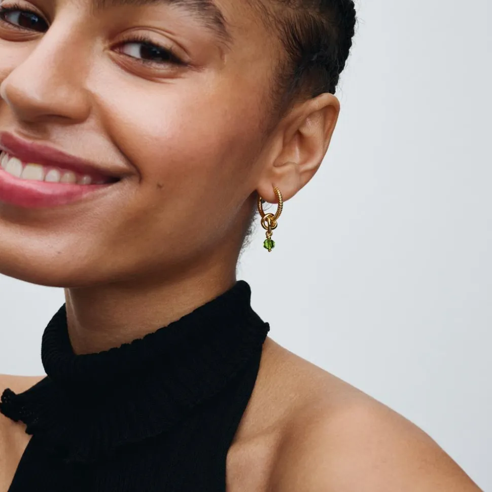 August Charm-Anhänger Moments, IP Gold, Glasstein, grün 763462C08