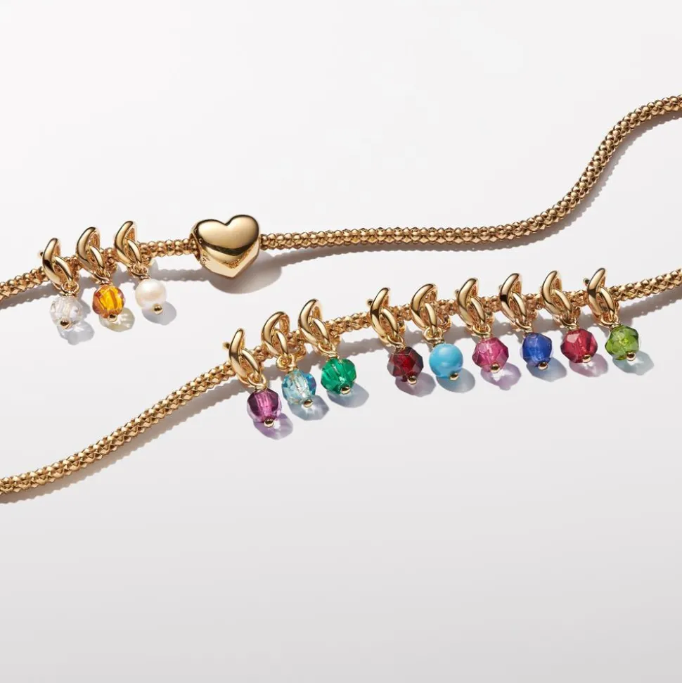 August Charm-Anhänger Moments, IP Gold, Glasstein, grün 763462C08