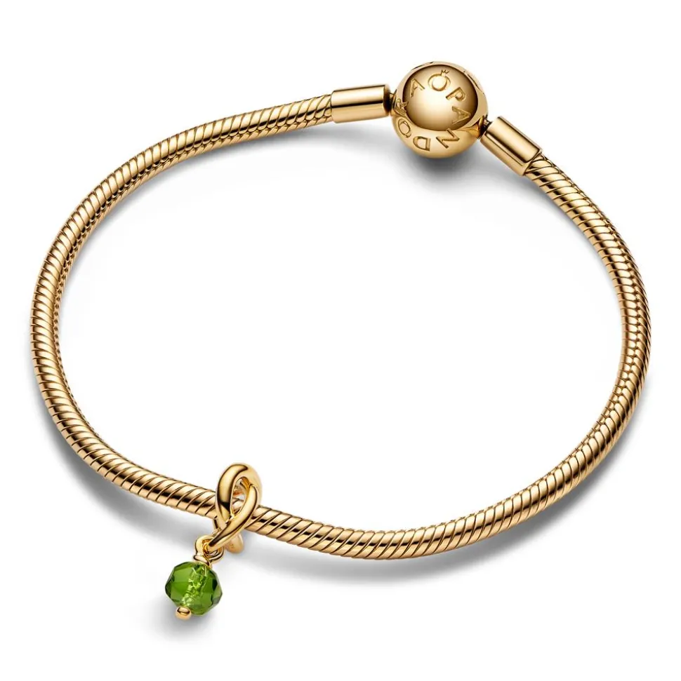 August Charm-Anhänger Moments, IP Gold, Glasstein, grün 763462C08