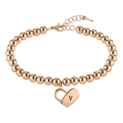 Beads Collection Gravurarmband aus Edelstahl, rosé 1580076