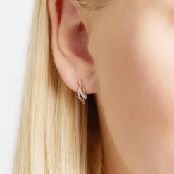 Bicolore Ohrstecker 585er Roségold Diamanten DE0196