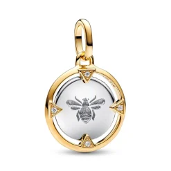 Bienen Medaillon-Charm ME, IP Gold, Zirkonia 763417C01