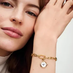 Bienen Medaillon-Charm ME, IP Gold, Zirkonia 763417C01